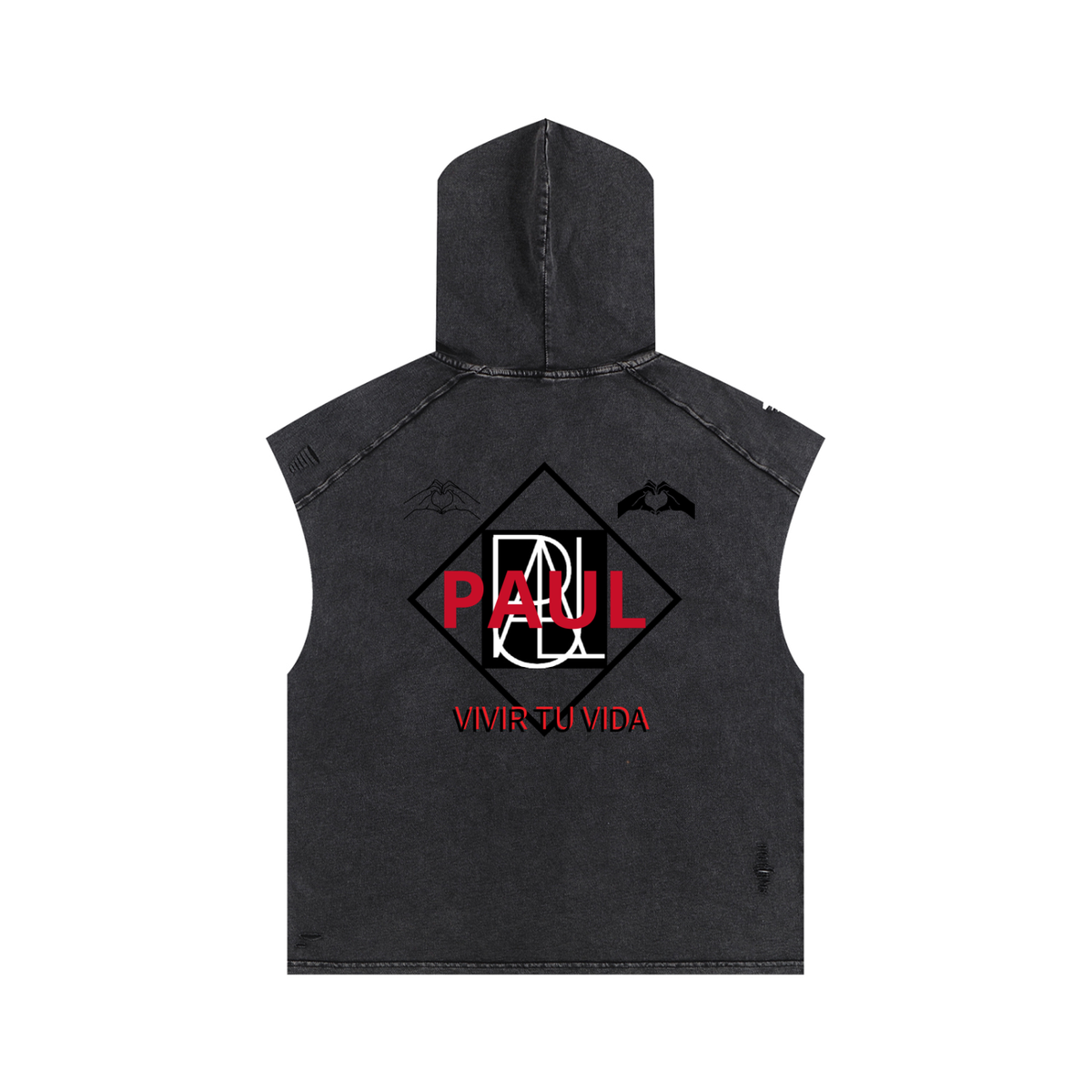Snow Washed Boxy Hooded Tank Top