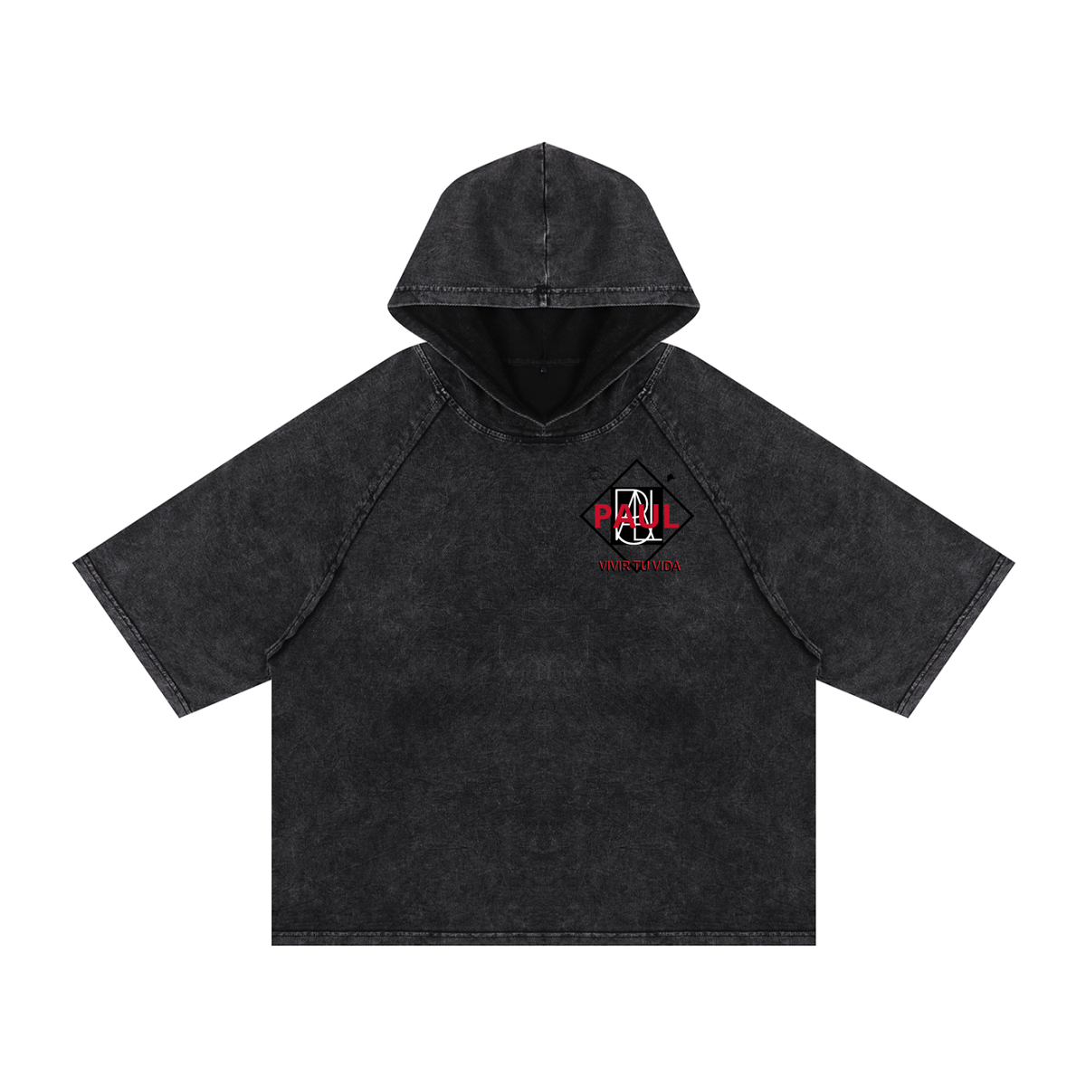 Snow Washed Hooded Boxy T-Shirt