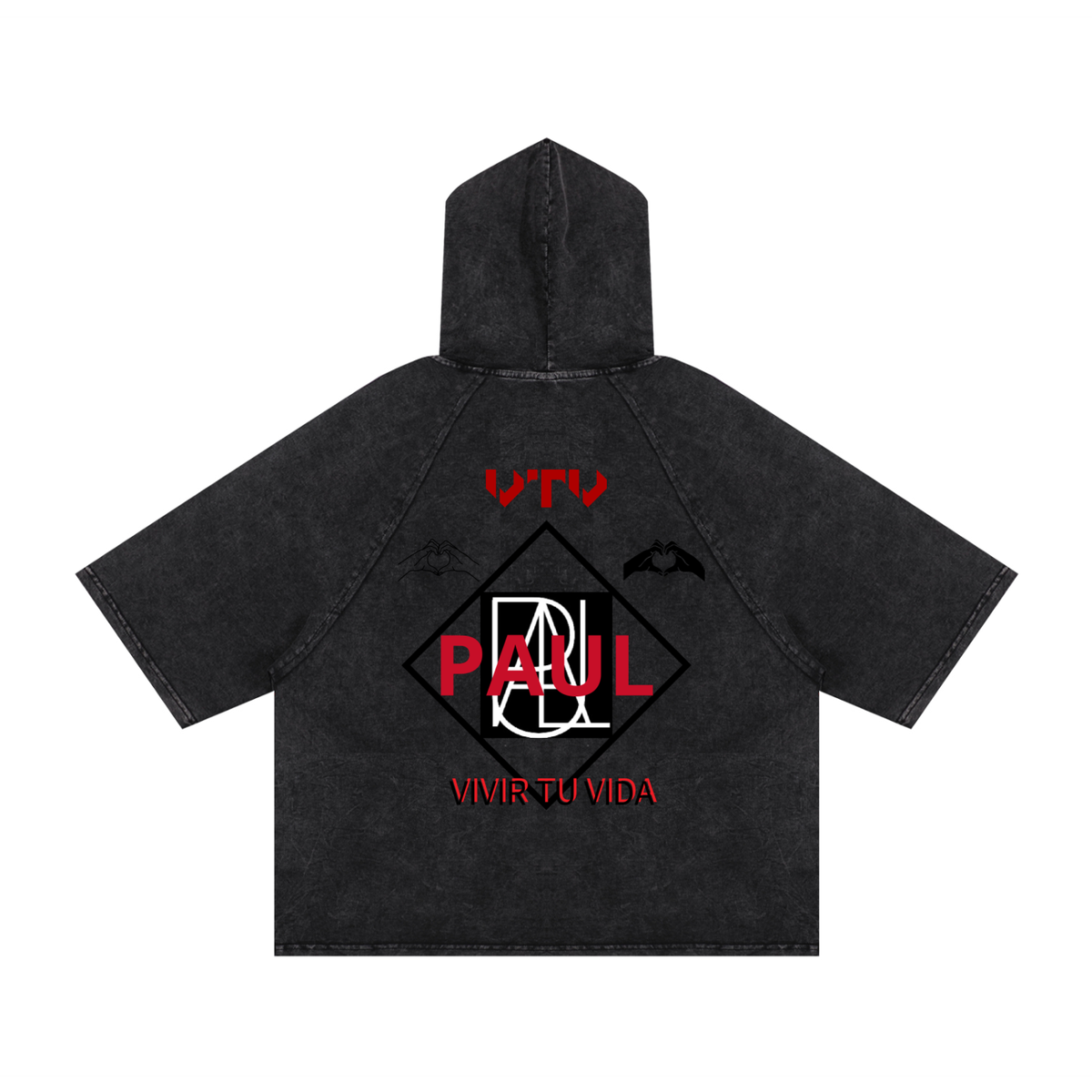 Snow Washed Hooded Boxy T-Shirt